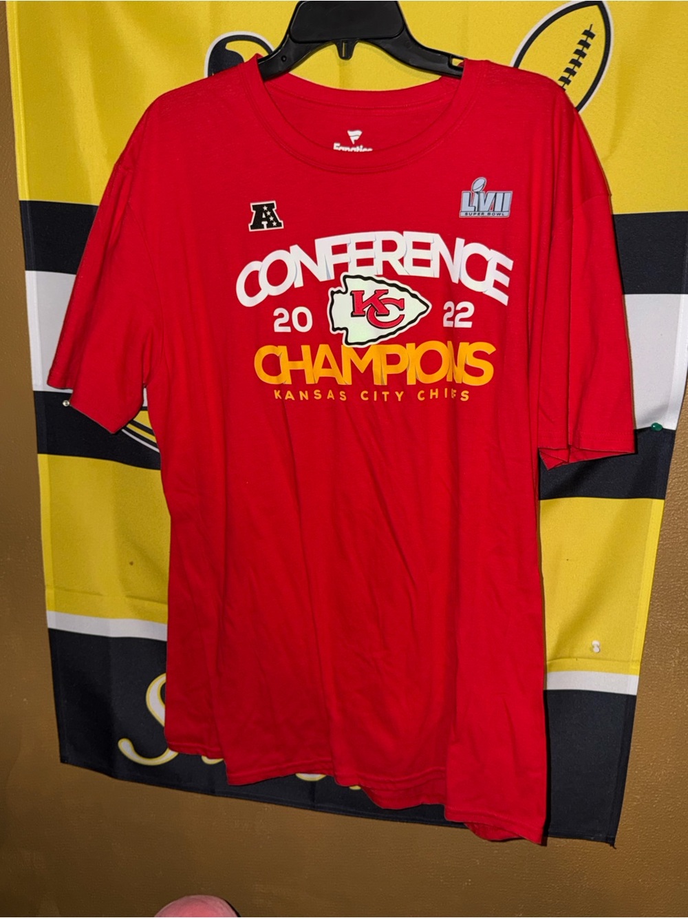Fanatics NFL Football Kansas City Chiefs AFC Champs 2022 T Shirt Brand New WTGS.